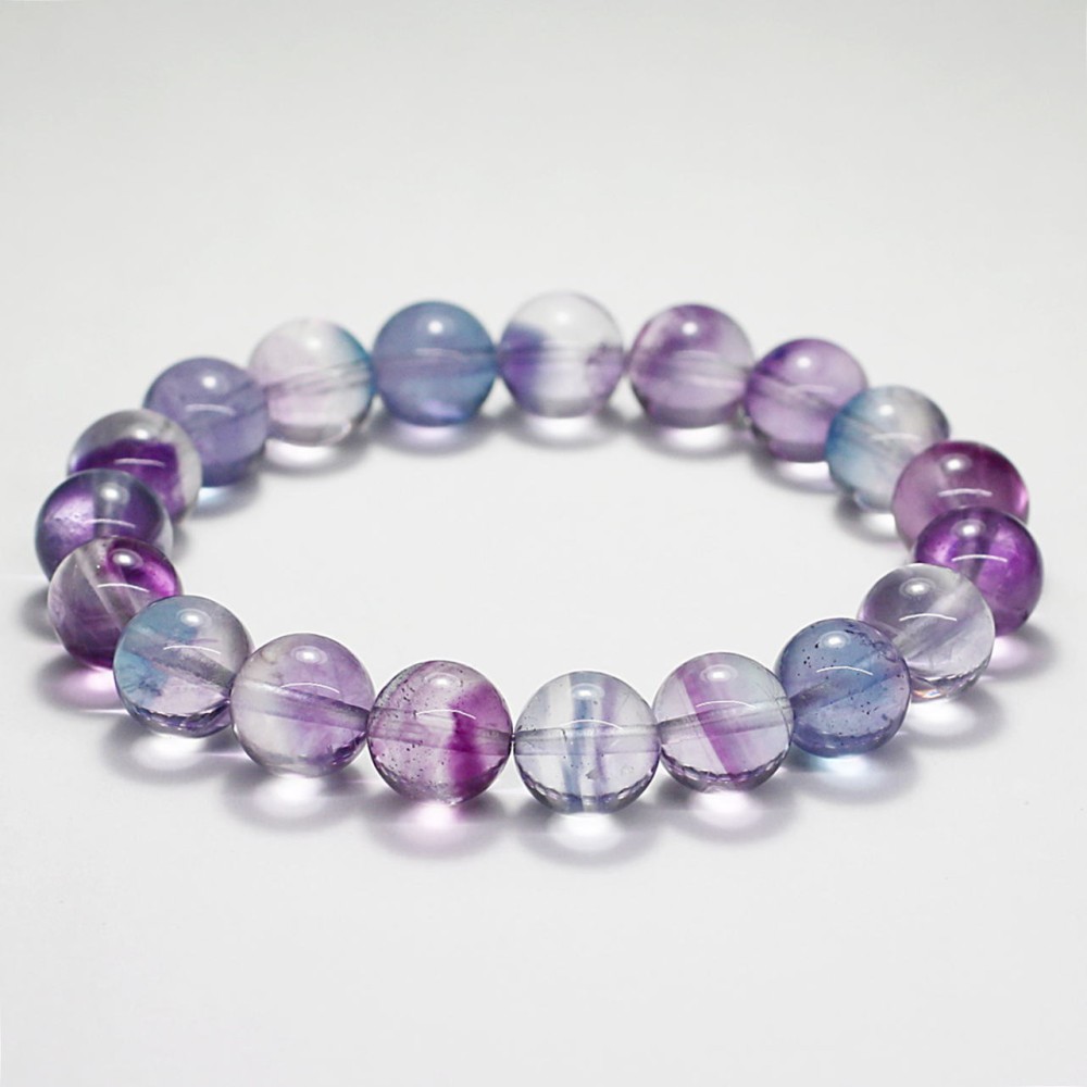 高品質++]ミックスカラーフローライトブレスレット（約10mm玉・微かに