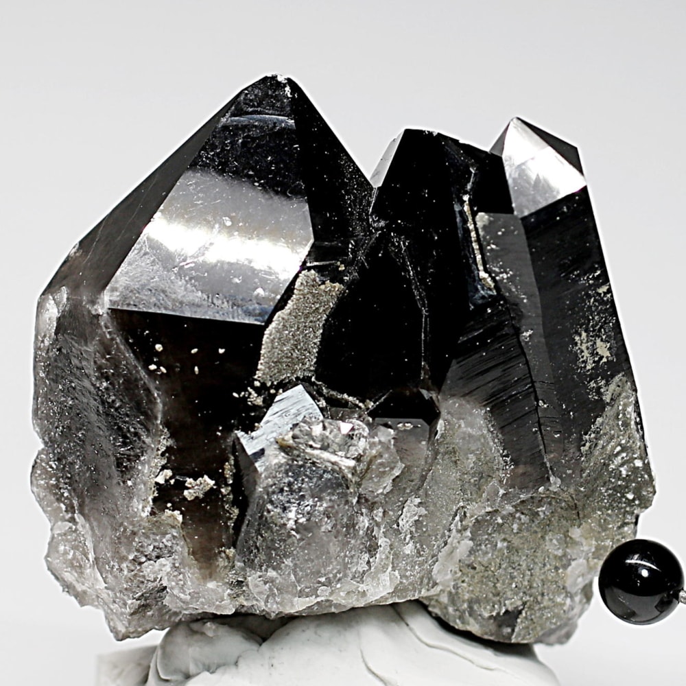 山東省産]天然モリオン原石（黒水晶クラスター） - 埼玉県吉川市の