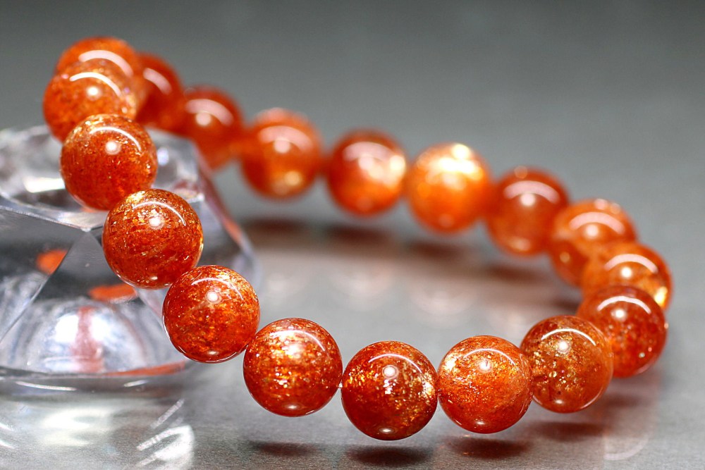 最高品質]サンストーンブレスレット（約11.5mm玉・奇跡の最高峰サン