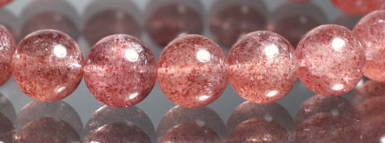 高品質]ピンクマイカインクォーツブレスレット/モスコバイト（約10mm玉