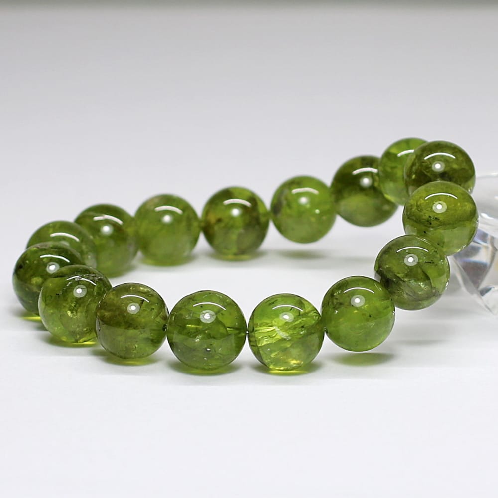 高品質+]ペリドットブレスレット（約13mm希少大玉） - 埼玉県吉川市の