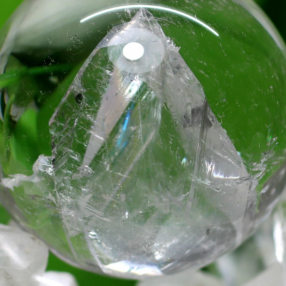 トップクォリティ]クォーツインクォーツ丸玉/貫入水晶スフィア（直径