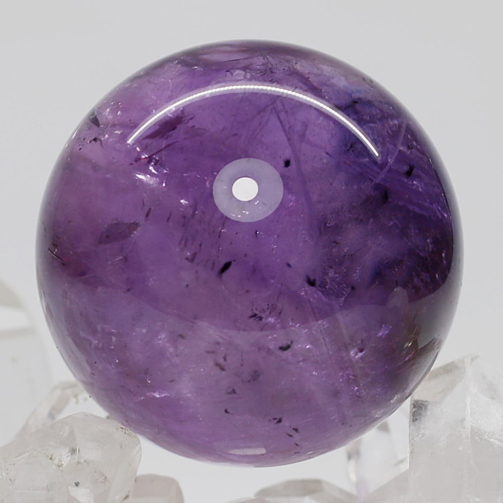 高品質]ロマネサイトインアメジスト丸玉/スフィア（直径37.0mm