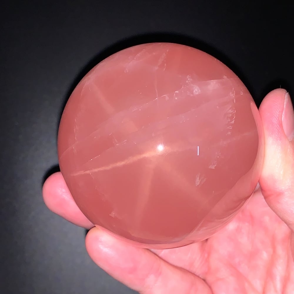 高品質]ブラジル産ローズクォーツ丸玉/大玉スフィア（球体直径67.4mm