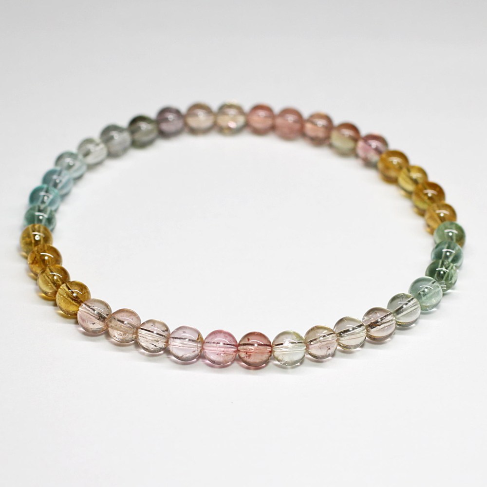高品質]キャンディーカラートルマリンブレスレット（約5mm玉） - 埼玉