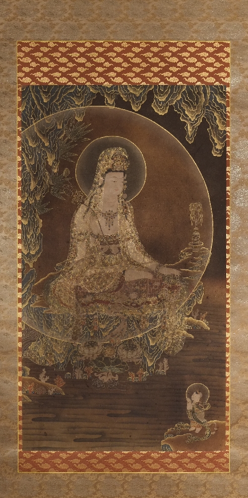 高麗仏画 水月観音図 本金彩色細密画 :: ichian