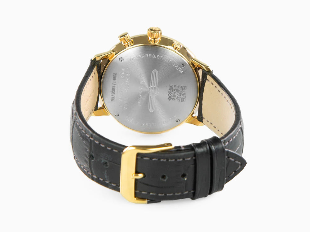 Zeppelin LZ 129 Hindenburg Moonphase Quartz Watch, PVD Gold, 40 mm