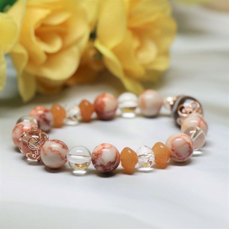 虎牙天珠ブレスレット パール 水晶 魔除け - 石縁パワーストーン専門店