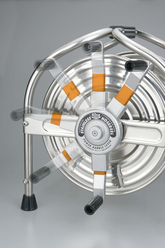 ハタヤ ステンレス(SUS304)ホールリール 40m耐圧ホース レバーノズル付