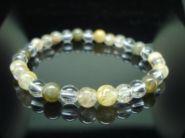 集中力を高める ルチルクォーツ＆ラブラドライトブレスレット