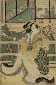 英山 縁側の花魁 | 浮世絵 | 原書房 神田神保町