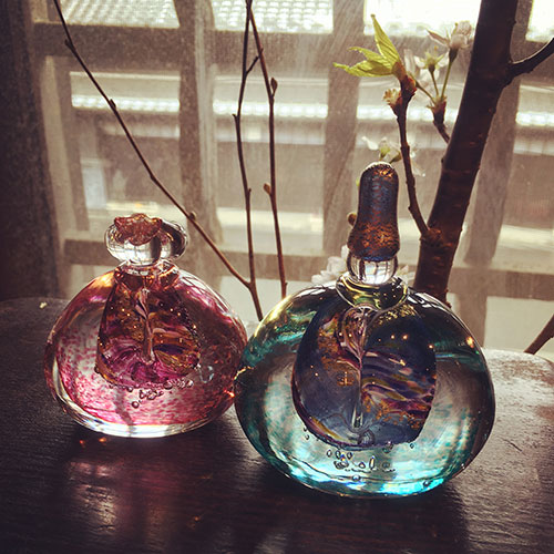 □瑠璃雛 雛人形 るりびな 奈良ガラス工房 金箔 立雛 おひなさま