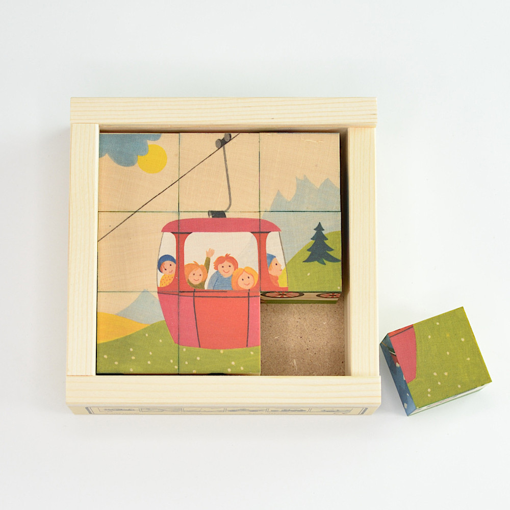 AF904 六面体パズル・9pc・のりもの：おもちゃ：百町森