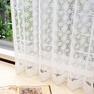 サンセット カフェカーテン JD-26006 ホワイト ｜ジャストカーテン