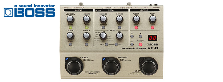 BOSS VE-8 ルーパー&リアルタイムオートハーモニー Amazon.com: BOSS VE-8 Acoustic Singer | Compact All-In-One Preamp
