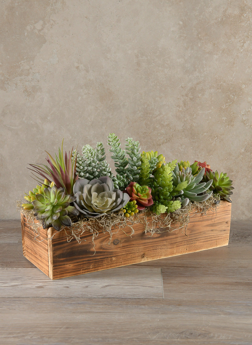 15.75in Long Burnt Wood Flower Box – Jamali Garden