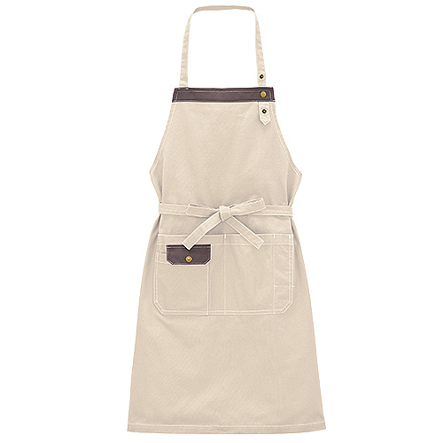 FACEMIX] 胸当てエプロン 肩紐調整釦仕様 FK7203「名入れもおすすめ