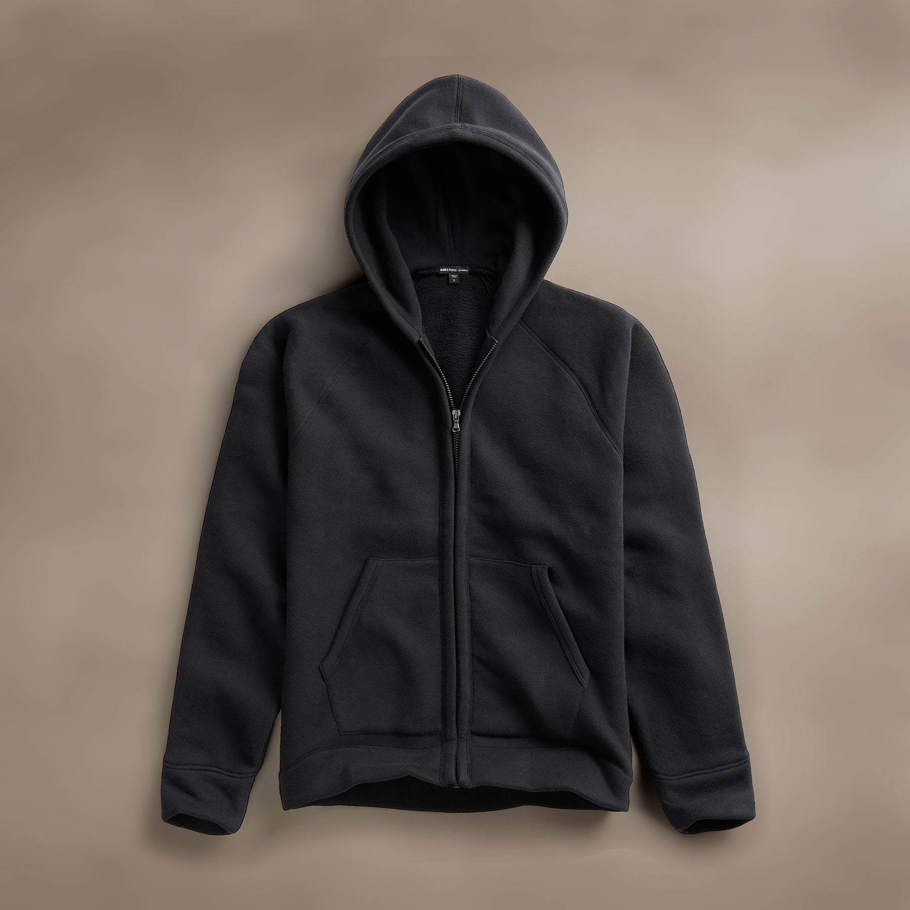 Cozy Zip Up Hoodie - Black | James Perse Los Angeles