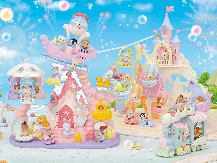 コ-73 シルバニアファミリー ふわふわ雲のパレードトレインセット ［CP