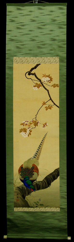 京都の掛軸専門店 古美術神宮堂 掛軸 彩色花鳥画