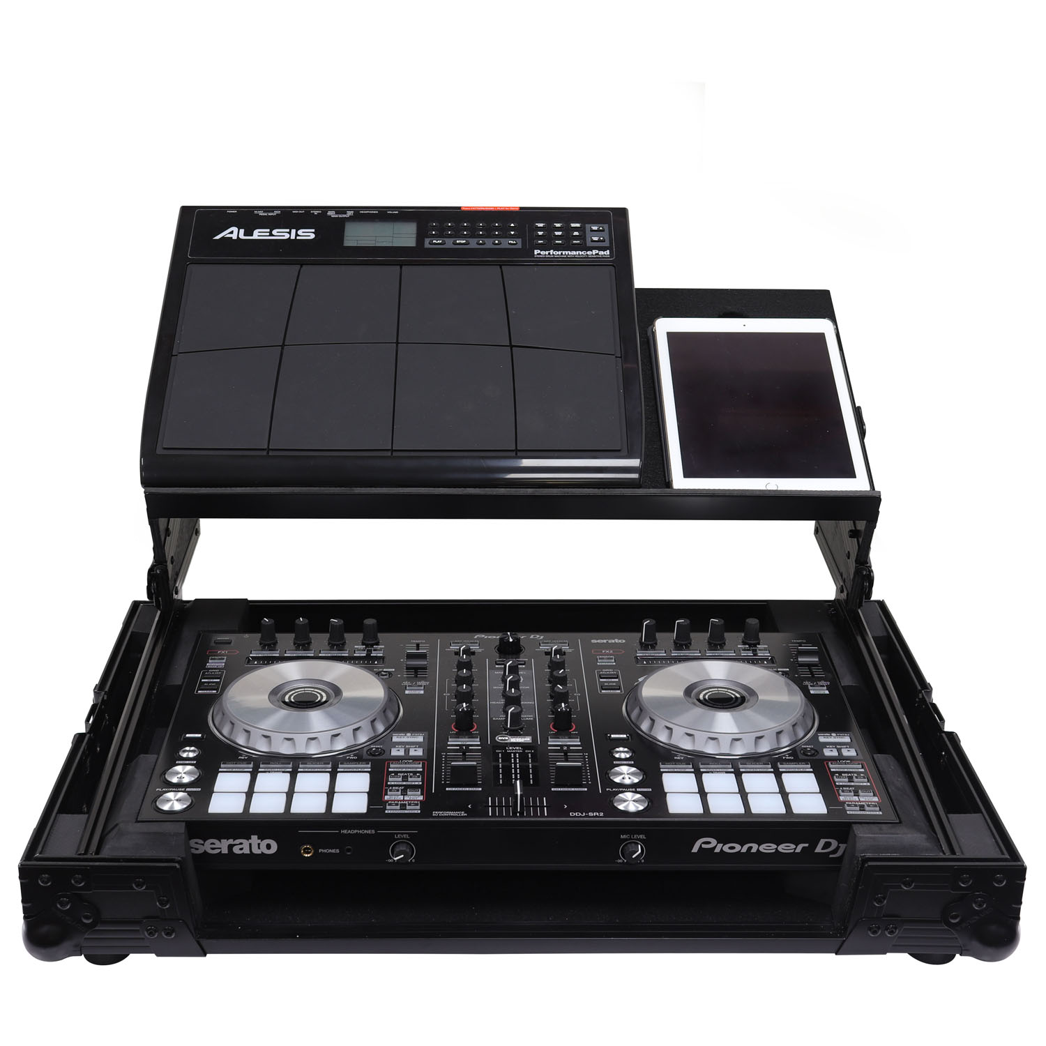 Black Pioneer DDJ-SR / DDJ-SR2 Flight Case with Angle Glide