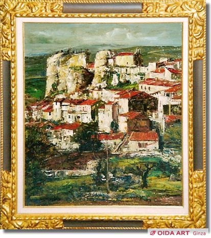 浮田克躬 丘陵と古い村 | 絵画など美術品の販売と買取 | 東京・銀座