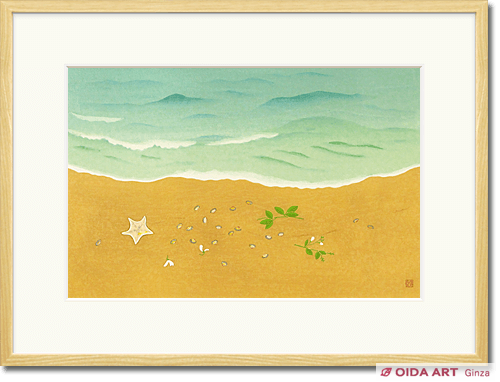 小野竹喬 奥の細道句抄絵より 浪の間や小貝にまじる萩の塵 | 絵画など