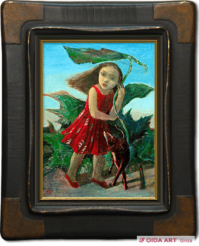 遠藤彰子、遠い日がかえらしむ、希少な画集画、新品高級額・額装付