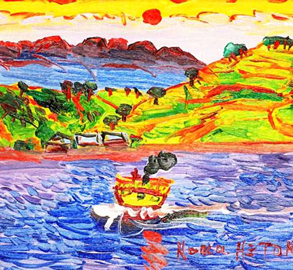 野間仁根 瀬戸内海 日の出 | 絵画など美術品の販売と買取 | 東京・銀座