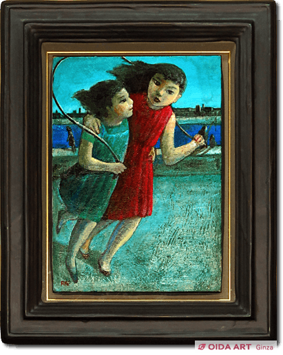 遠藤彰子、遠い日がかえらしむ、希少な画集画、新品高級額・額装付