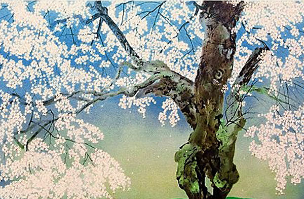 中島千波 常照皇寺の九重桜(1997年) | 絵画など美術品の販売と買取