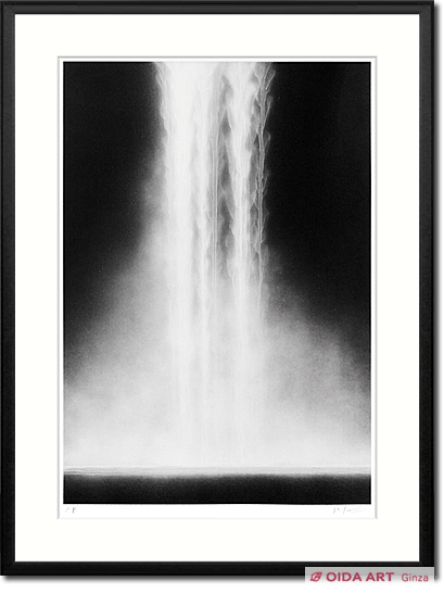 千住博 「Waterfall」ウォーターフォール 陶板画 彩磁プレート 深川製