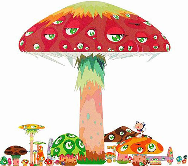 村上隆 A master mushroom with dob in the strange forest | 絵画など