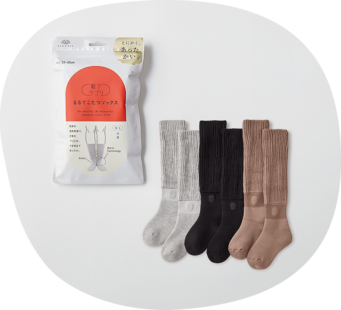 まるでこたつソックス【暖かい部屋用靴下・ルームソックス】今日一日の