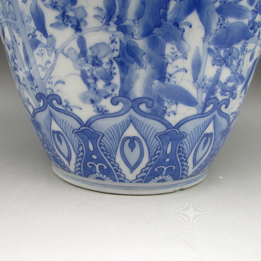 瀬戸焼 加藤紋右衛門 染付花鳥文花瓶 - 敬誠アート [ 公式 ]