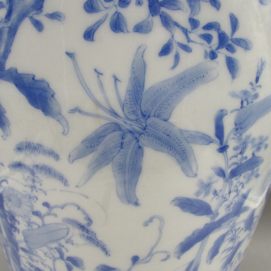 瀬戸焼 加藤紋右衛門 染付花鳥文花瓶 - 敬誠アート [ 公式 ]