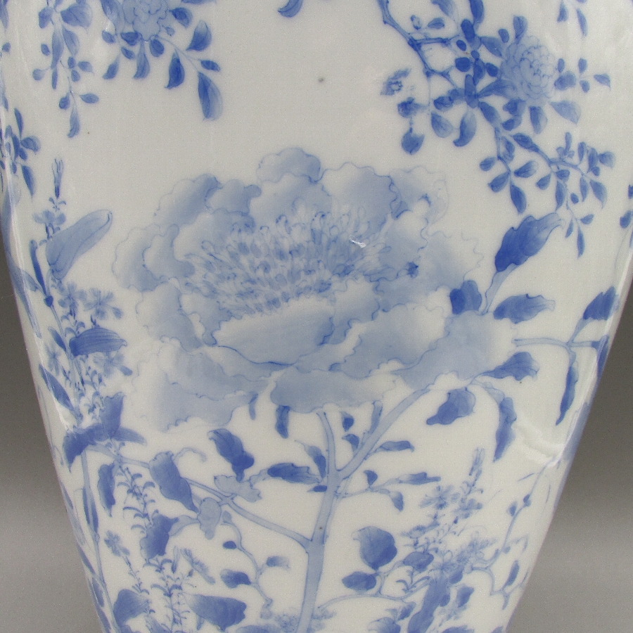 瀬戸焼 加藤紋右衛門 染付花鳥文花瓶 - 敬誠アート [ 公式 ]