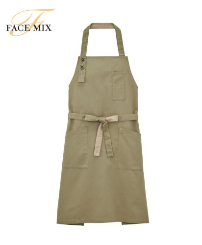 フェイスミックス胸当てエプロン｜カフェ・美容室のユニフォーム