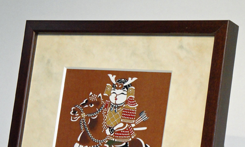 端午の節句飾り】子供の日のお祝いに伊勢型紙の色紙（兜・武者