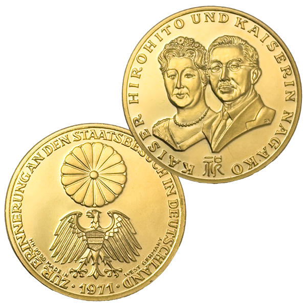 24金 (K24) 昭和天皇 天皇皇后両陛下西ドイツ 御外遊記念メダル 」の