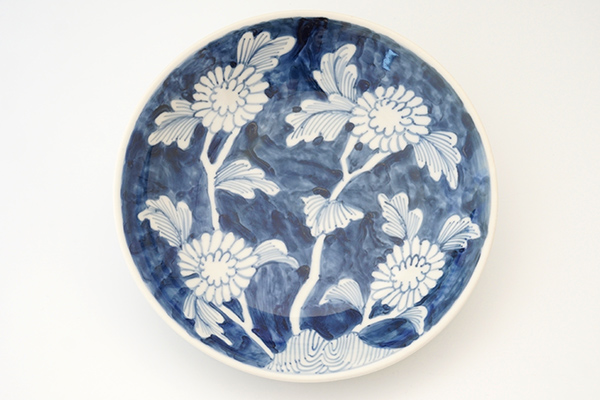 堀畑蘭 染付菊詰め 6寸深皿｜和食器の通販 monsen