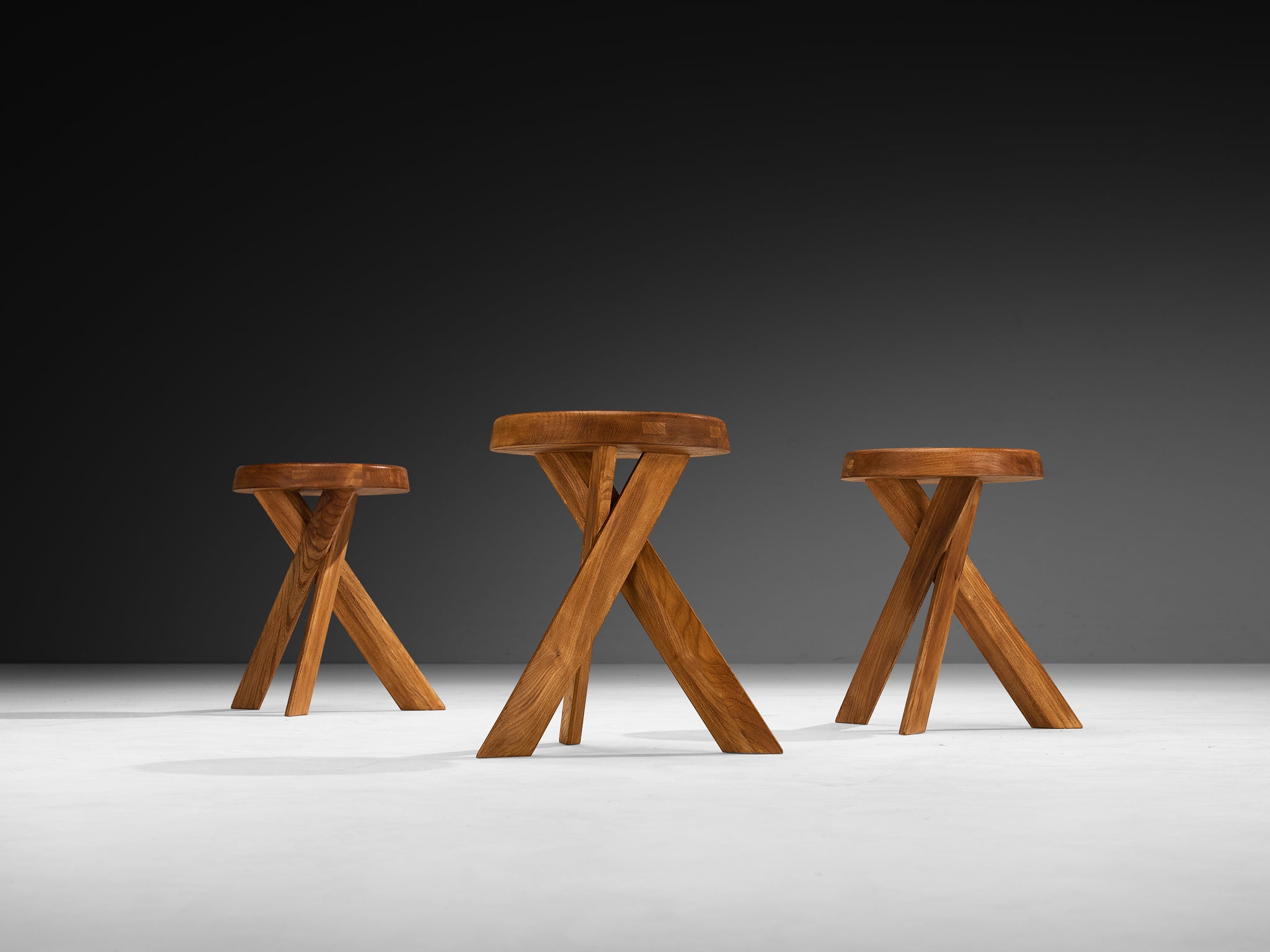 Pierre Chapo Stool 'S13A' in Elm