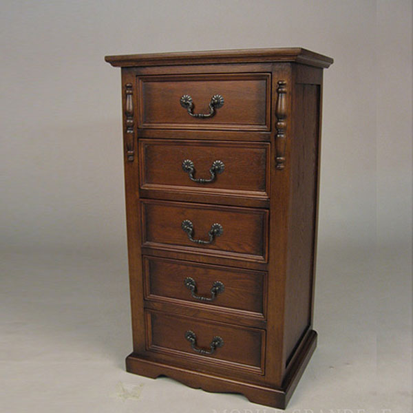 英国アンティークリプロダクト オーク アンティーク調5段チェスト