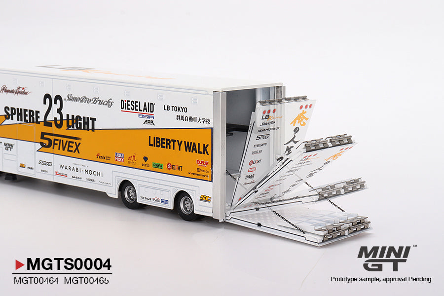 MINIGT 1:64 Mercedes-Benz Actros w/40 Ft Container 