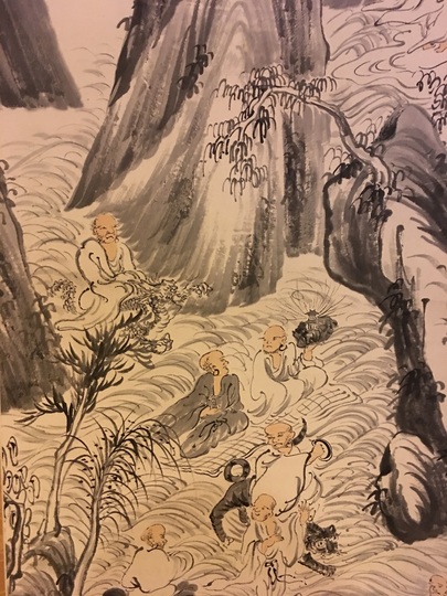 藤本鉄石 十六羅漢渡海図｜古美術・掛け軸の販売・買取・鑑定-松本松栄堂