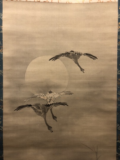 谷文晁 月下群雁図｜古美術・掛け軸の販売・買取・鑑定-松本松栄堂