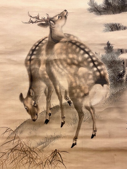 森祖仙 月下双鹿図｜古美術・掛け軸の販売・買取・鑑定-松本松栄堂