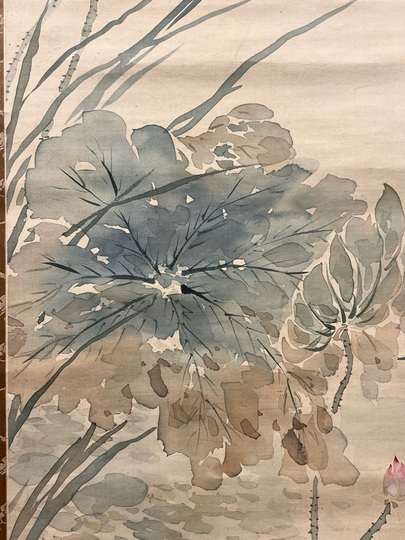 椿椿山 蒲塘秋艶図｜古美術・掛け軸の販売・買取・鑑定-松本松栄堂