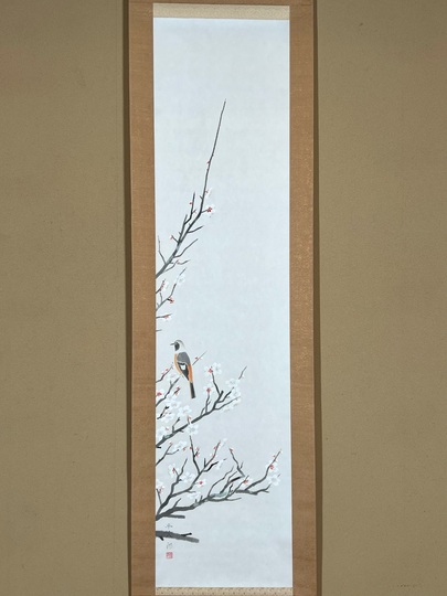 福田平八郎 白梅上鶲｜古美術・掛け軸の販売・買取・鑑定-松本松栄堂