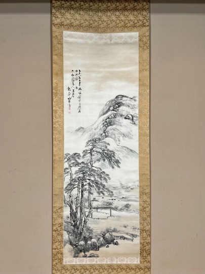 山本梅逸 倣元人水墨山水図｜古美術・掛け軸の販売・買取・鑑定-松本松栄堂